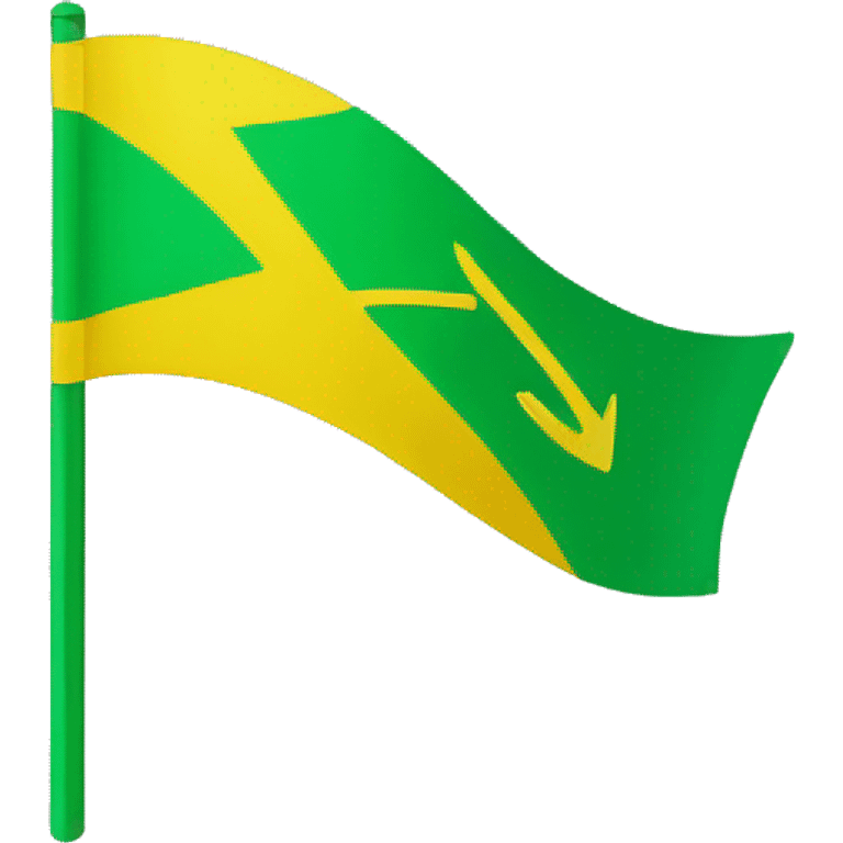 flag with 3 yellow arrows crossing at the sime time and the background is green emoji