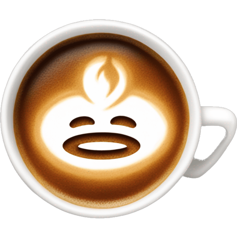 hot coffee with lattee art, white sourcer emoji