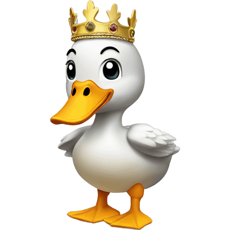 Duck wearing a crown and boots emoji