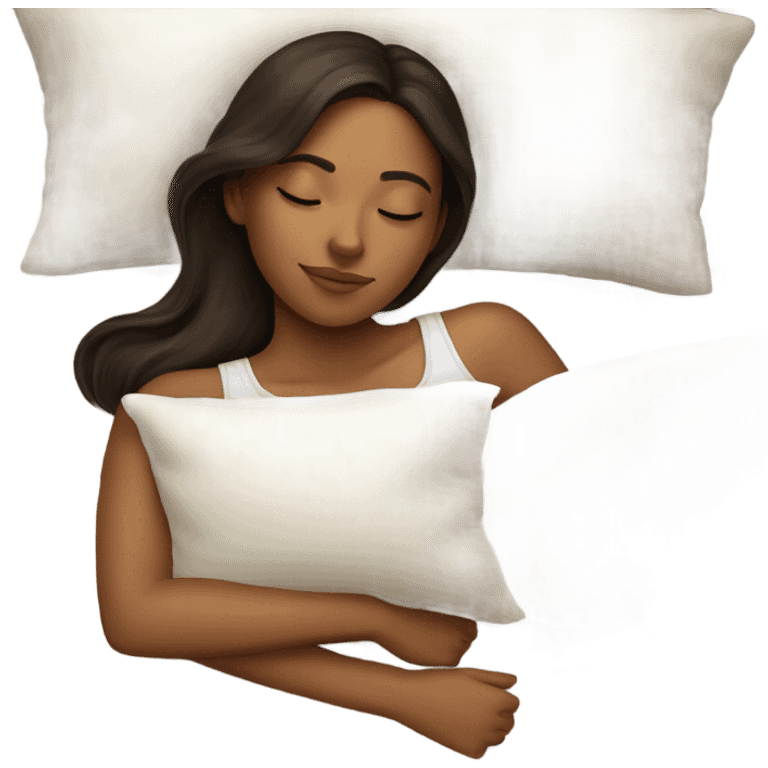 sleeping beauty brunette white girl with a silk pillow emoji