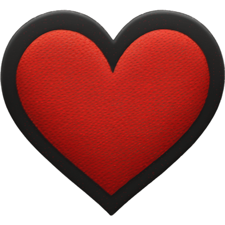 Create a heart emoji that is split right in the middle and it has two colour , left half in black colour and right half in red colour.  emoji