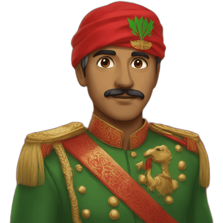 A man wearing a muzzle and the color of the muzzle is the flag of Oman 🇴🇲  emoji