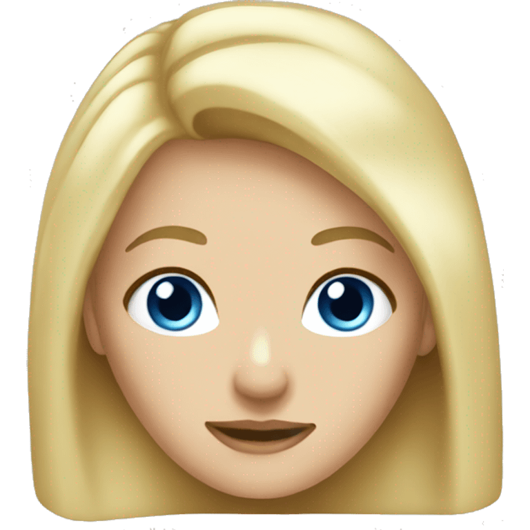 Blonde hair blue eyed lady emoji