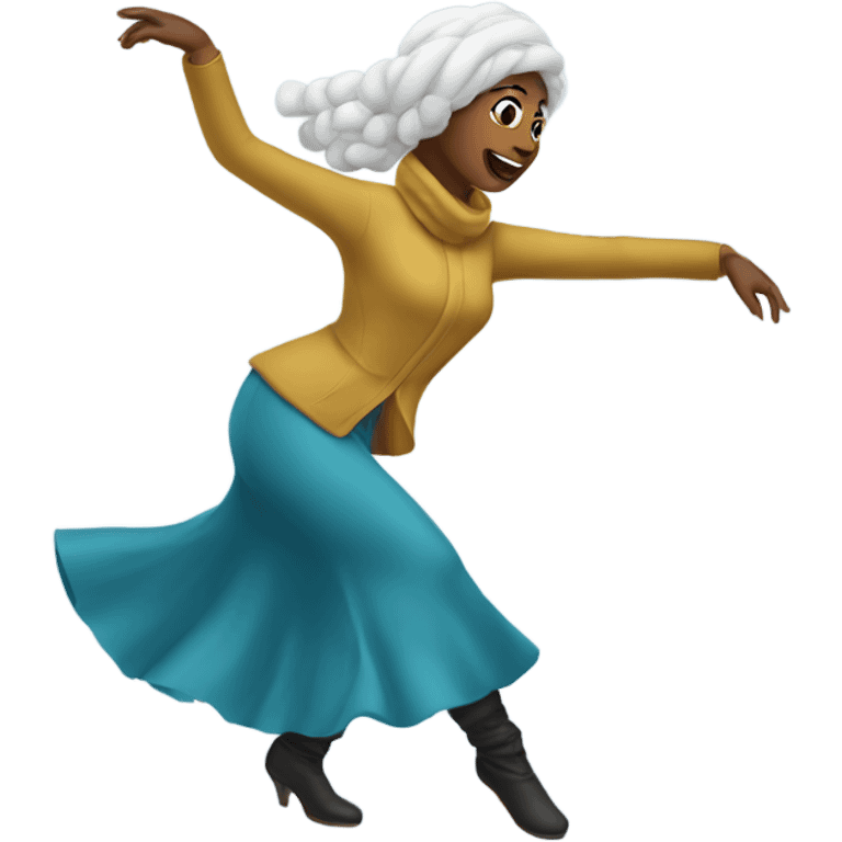 Lady dancing in snow  emoji