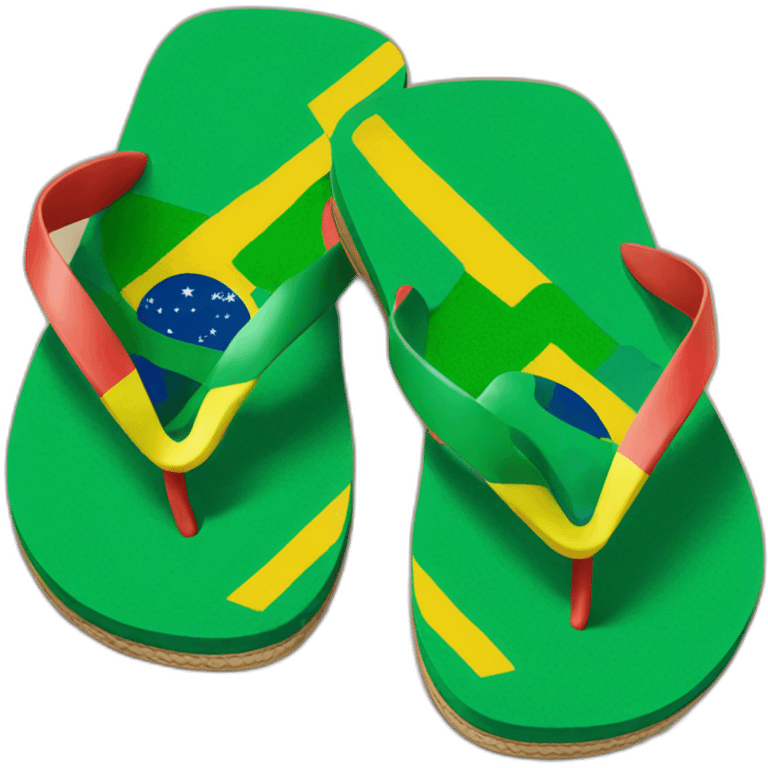 Flip flops with Brazilian flag emoji