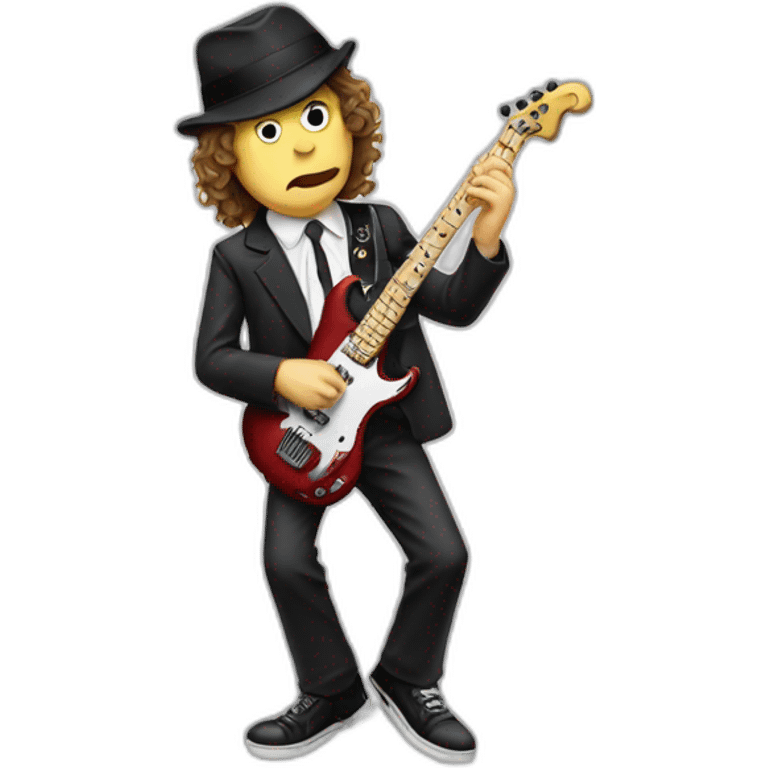 Angus Young playing a saxo emoji