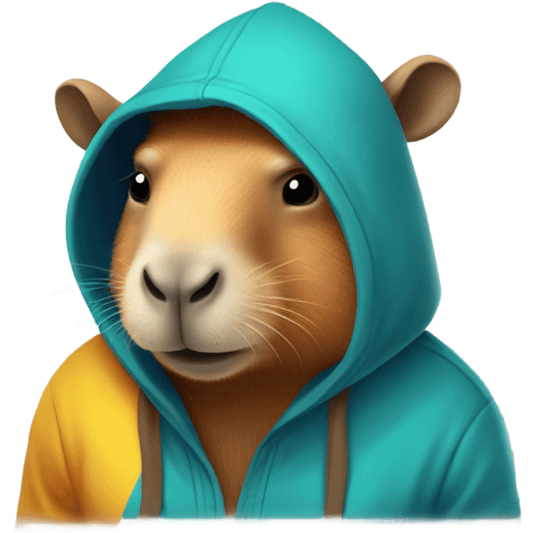 Capybara in a hoodie ￼ emoji