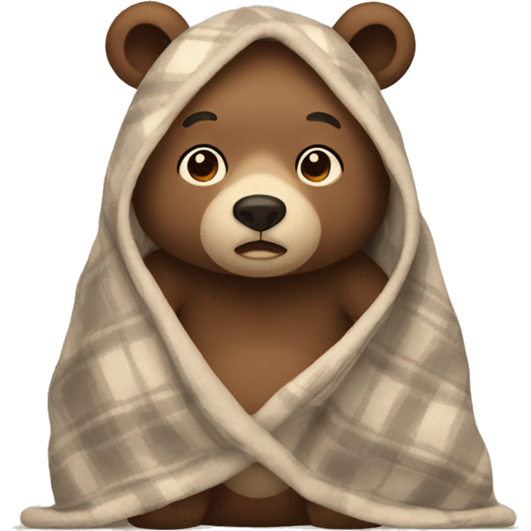 bear cozy in blanket emoji