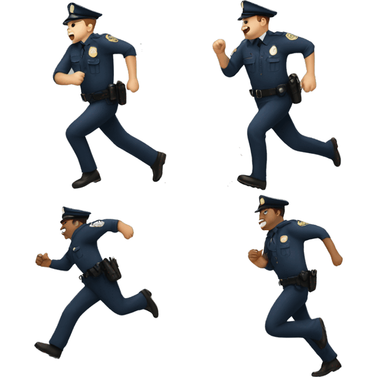 policeman running away fast  emoji