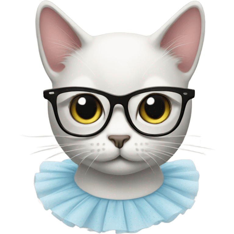 A cat with glasses and a tutu emoji