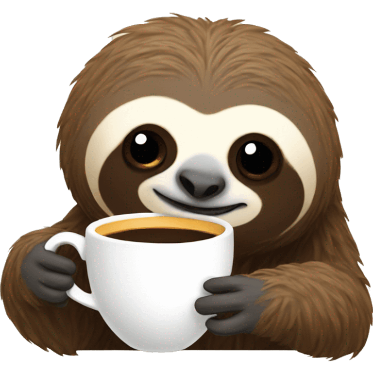 a sloth sipping coffee emoji