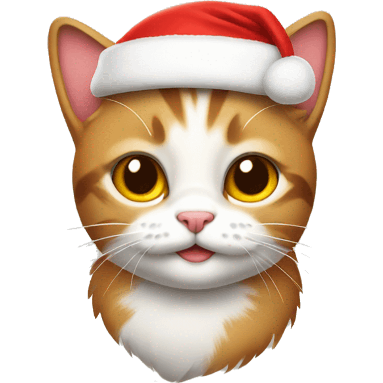 kitty wearing santaclaus hat emoji