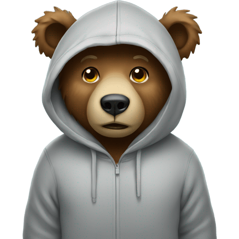 Bear wearing hoodie  emoji