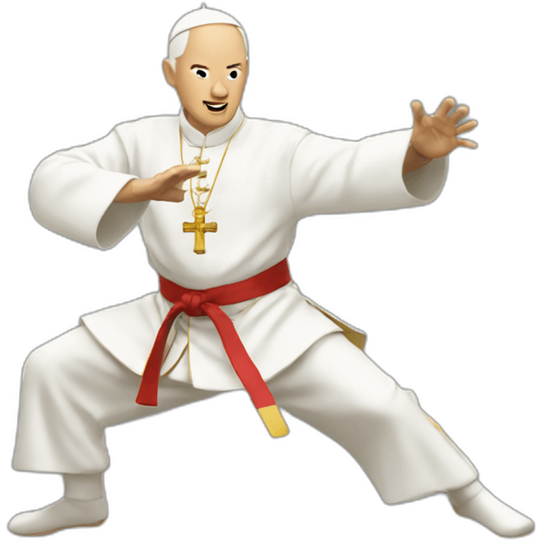 Pope kung fu kick emoji