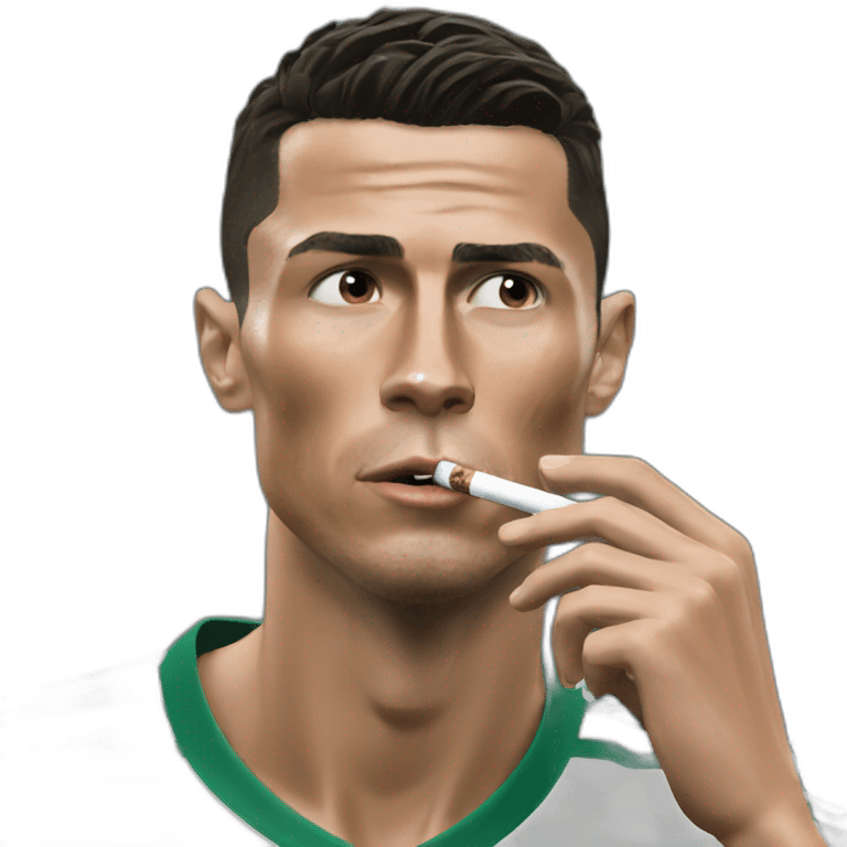 Cristiano Ronaldo smoking without teeth emoji