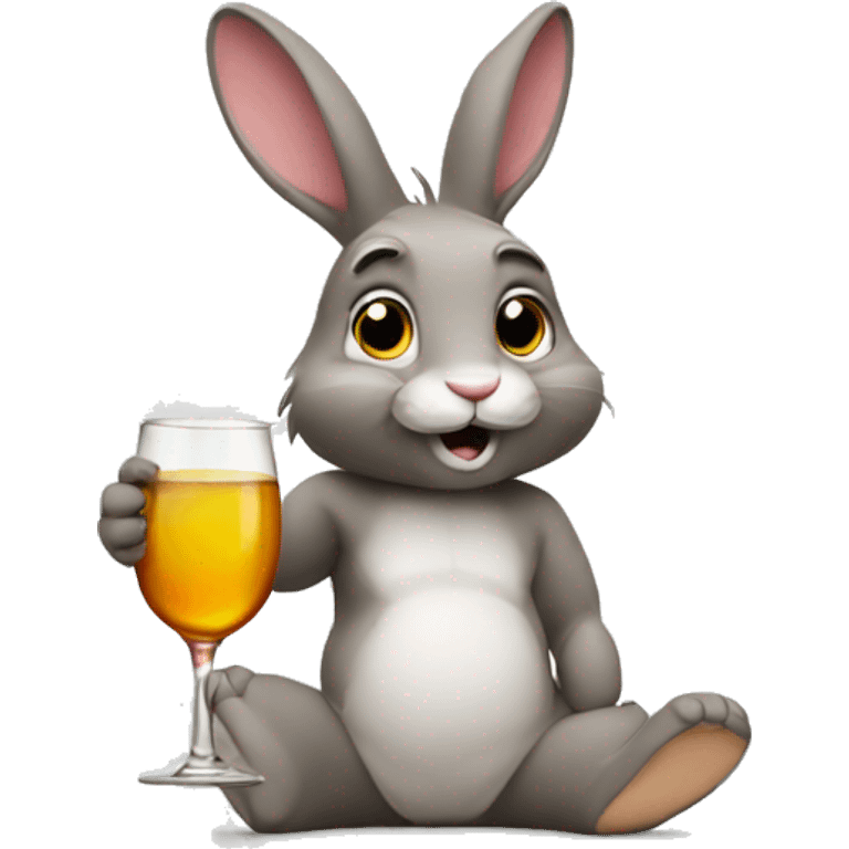 Rabbit with alcohol  emoji