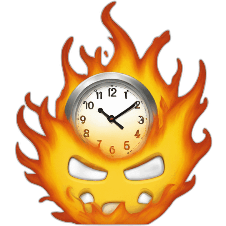 burning clock emoji