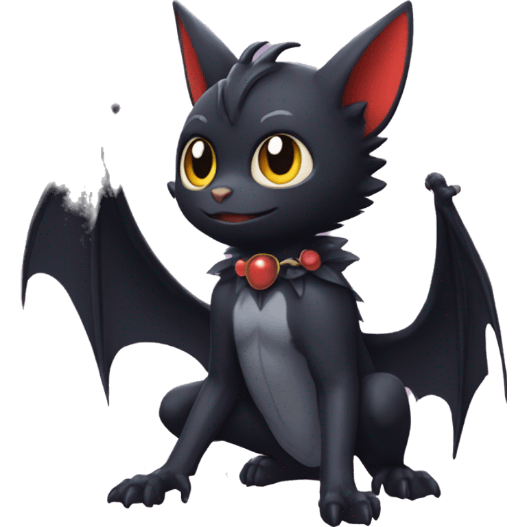  Kawaii Edgy Cool Beautiful Bat-Nargacuga-Litten full body emoji