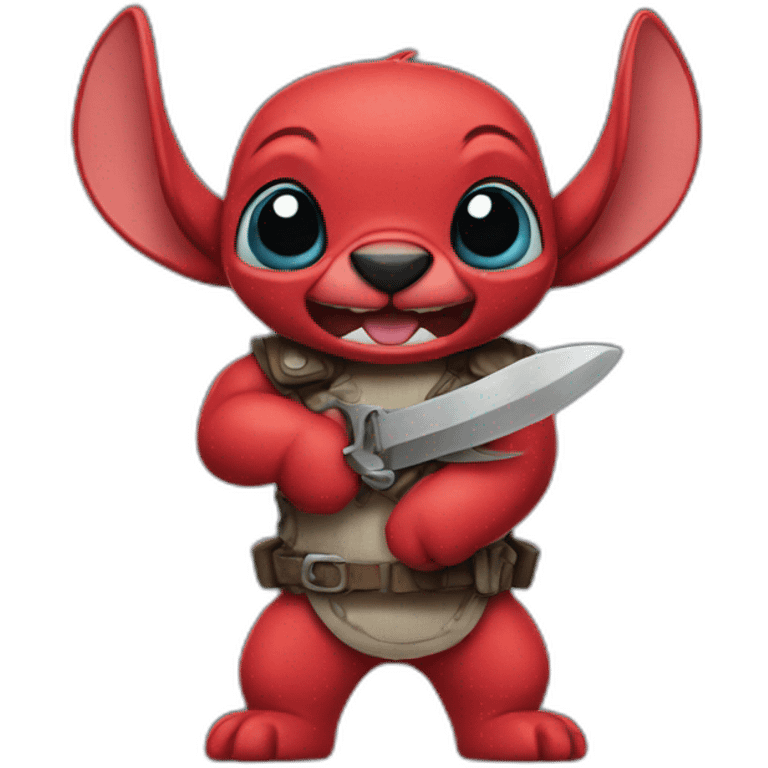 Stitch red with 4 armes emoji