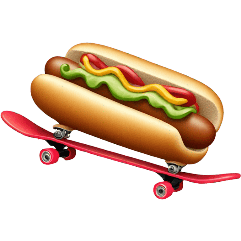 Hot dog riding skateboard  emoji