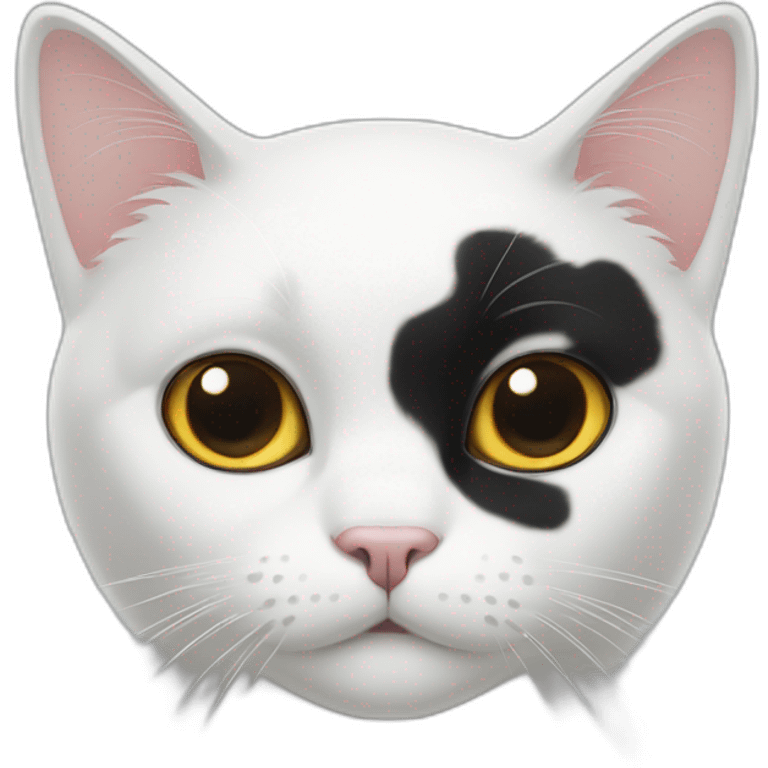 A White cat With black spot on the Ears  emoji