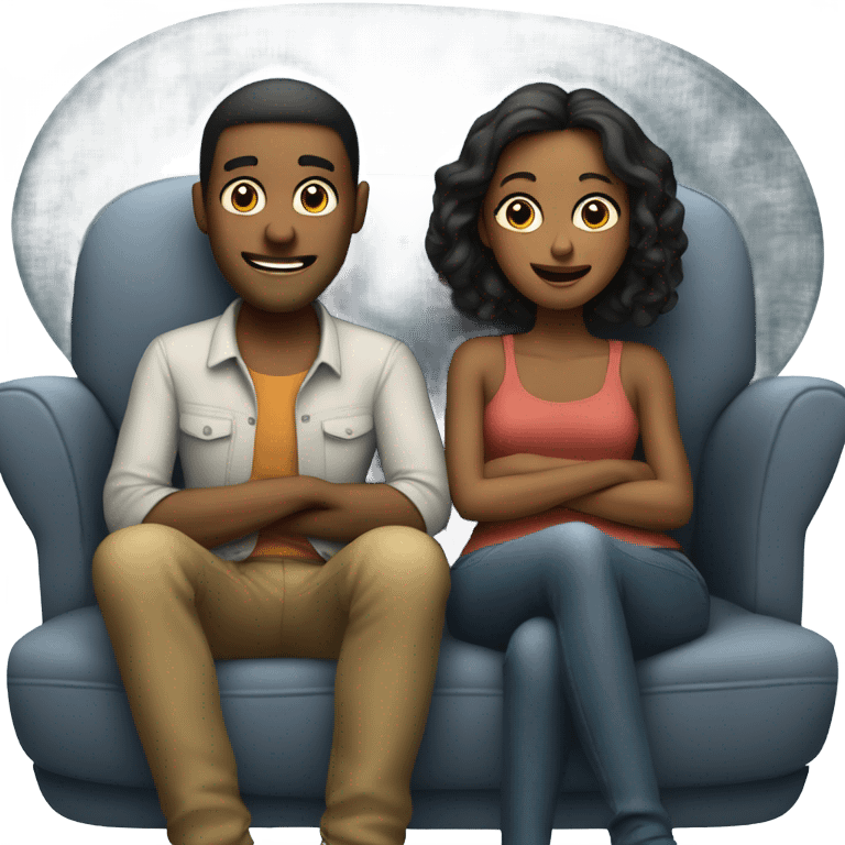 Me and my wife watching a movie emoji