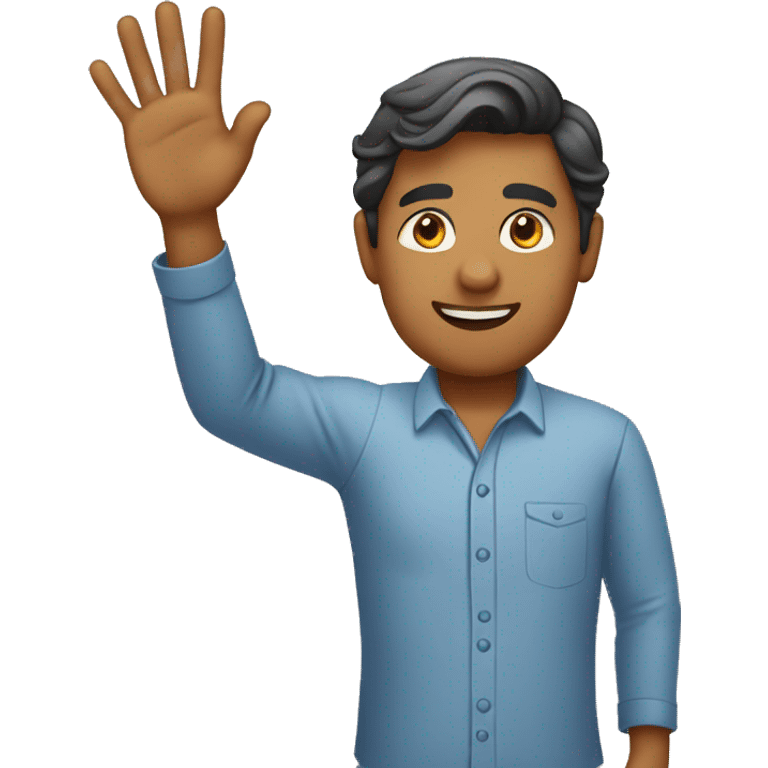 Sri Lankan Man waving his hand emoji