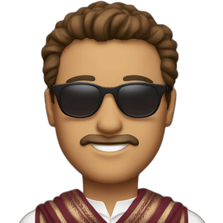 Fancy Italian man with sunglasses, brown hair, and a shawl emoji