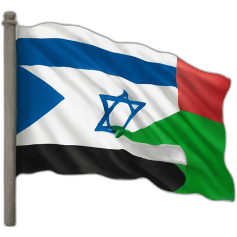 An mix between palestin and Israel flag emoji