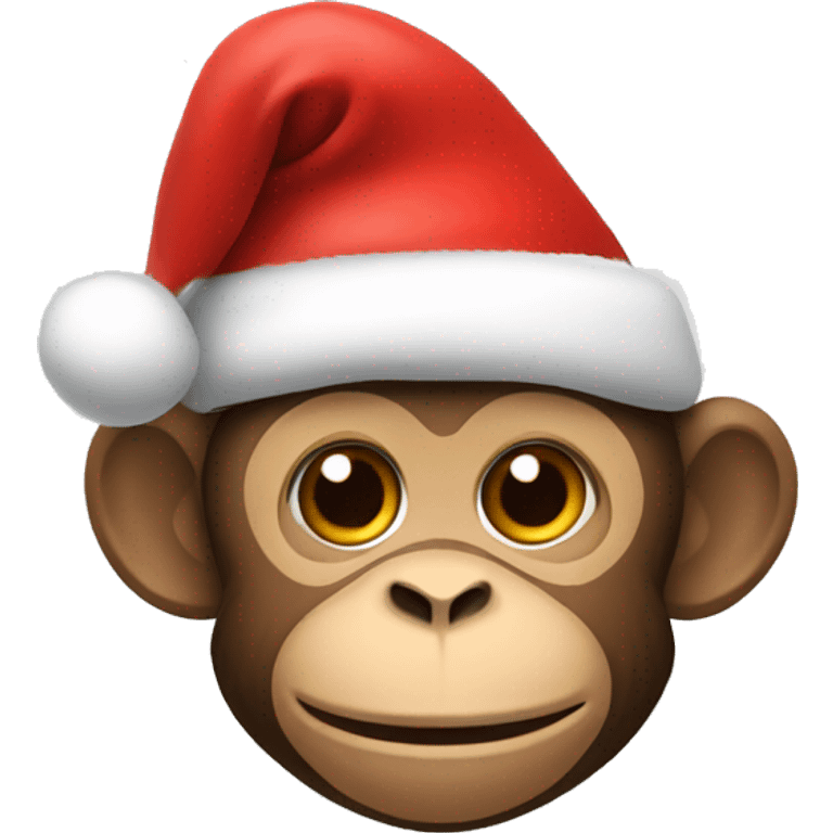 Monkey wearing a santa hat emoji