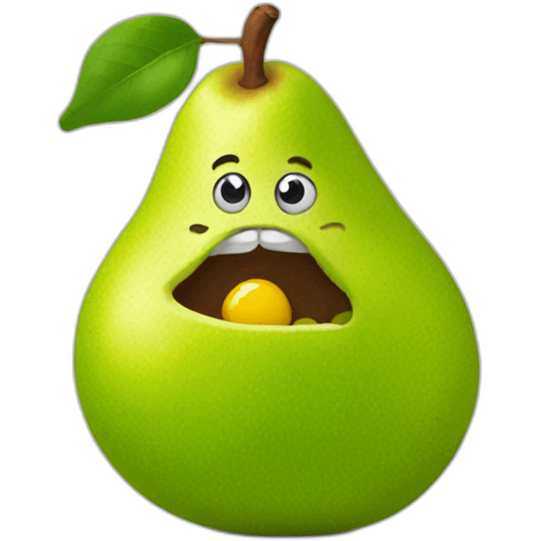 Pear eating MNM emoji