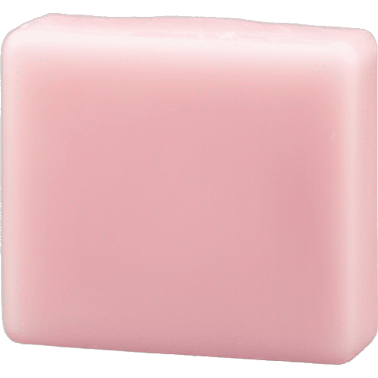 Light pink soap bar sitting on a soap holder emoji