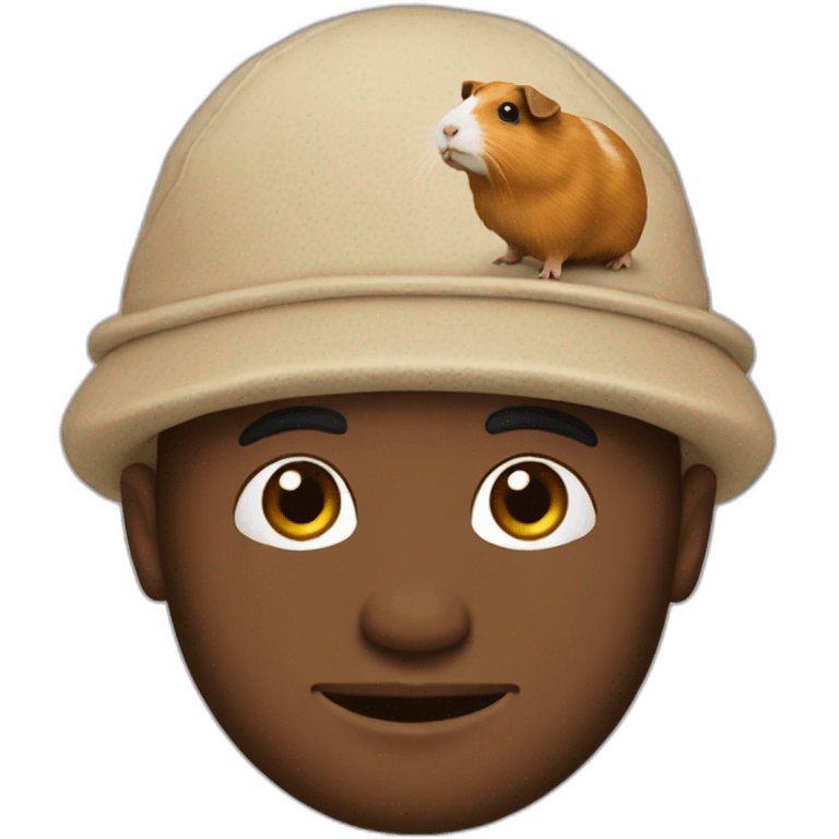 a man with a guinea pig hat emoji