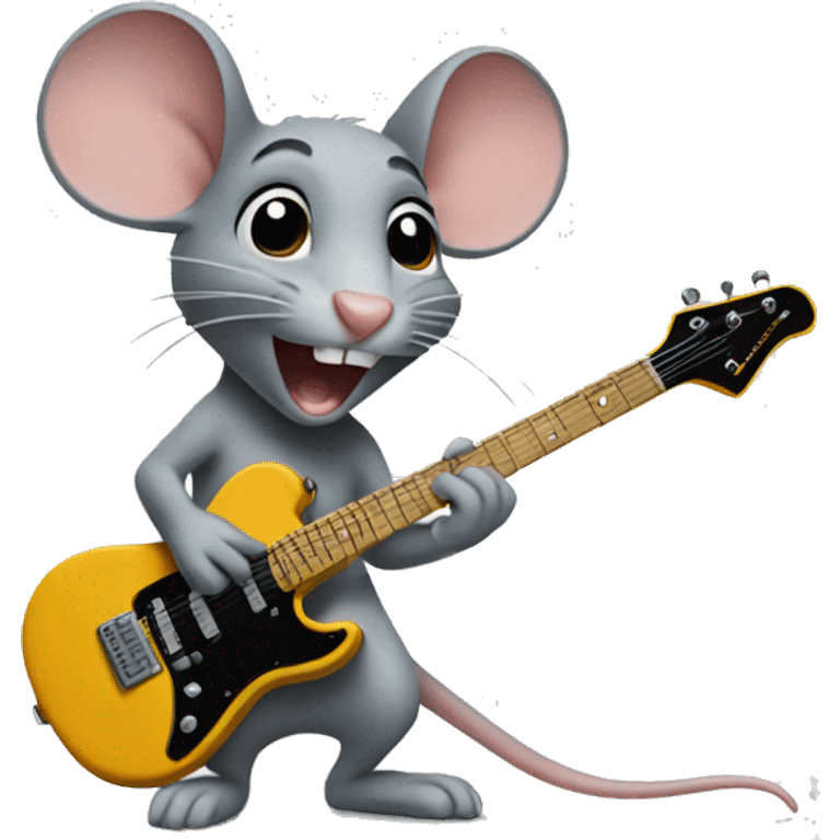 mouse playing electric guitar emoji