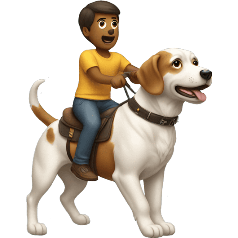 A human riding a dog emoji