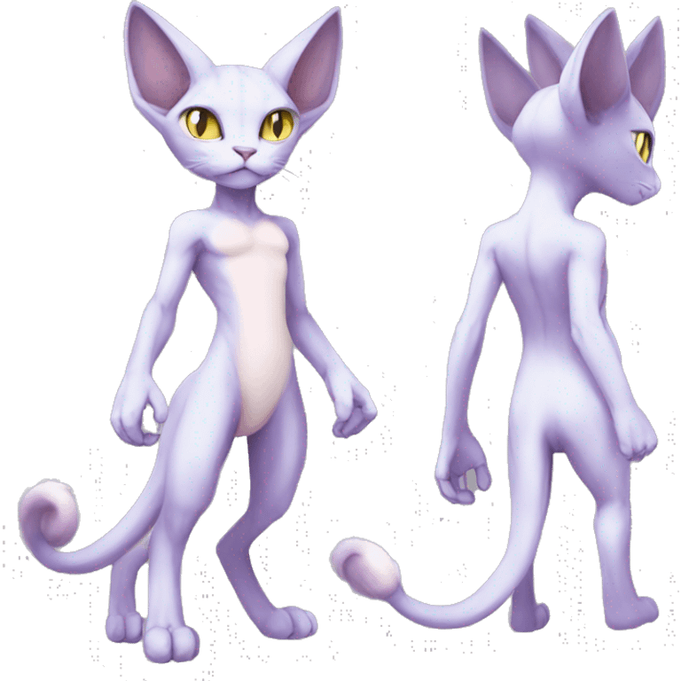 Anthro Mewtwo-Cat-Sphynx-Sona-Fakemon Nebula Full Body emoji