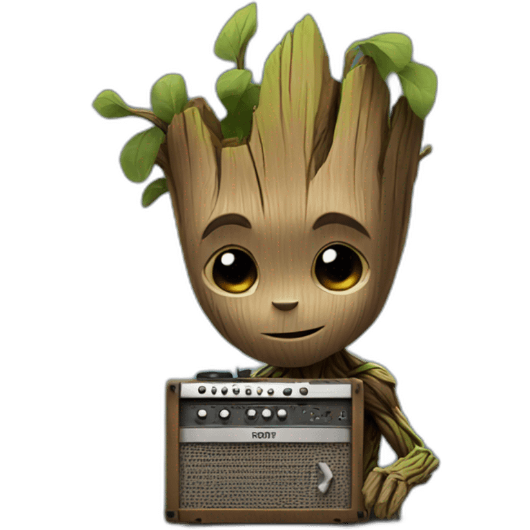 Groot listening to music emoji