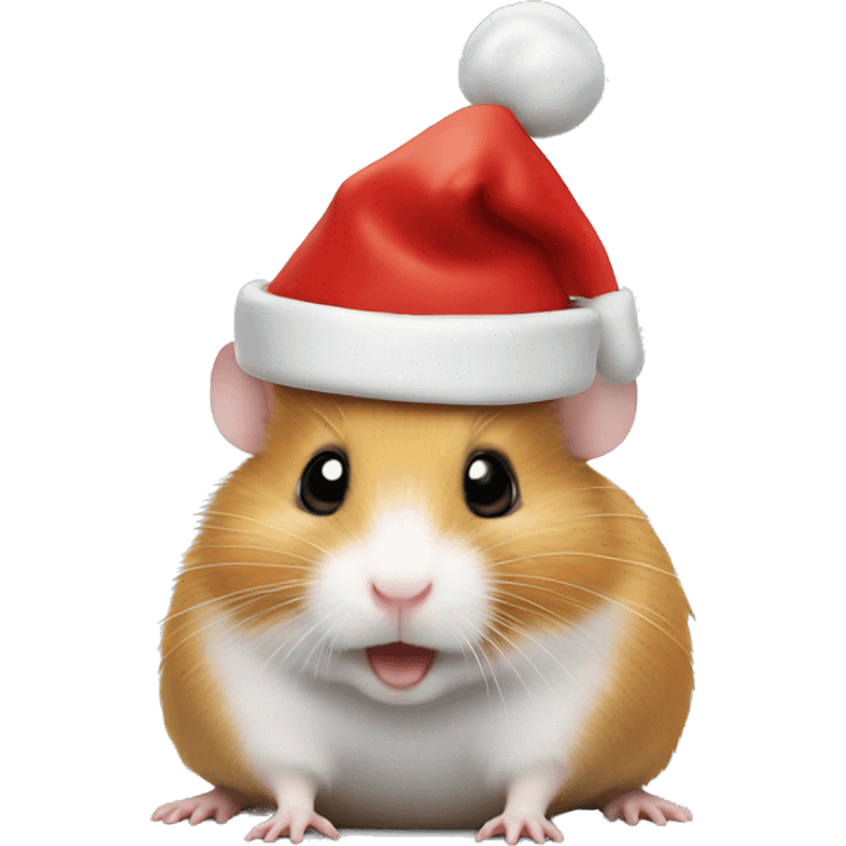 hamster with a christmas hat emoji