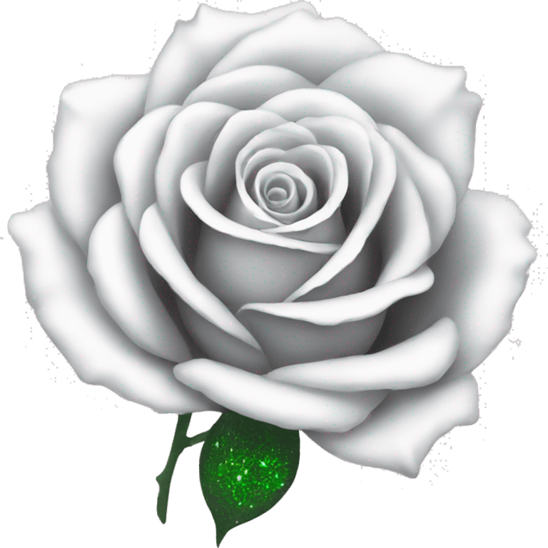 glitter rose white emoji