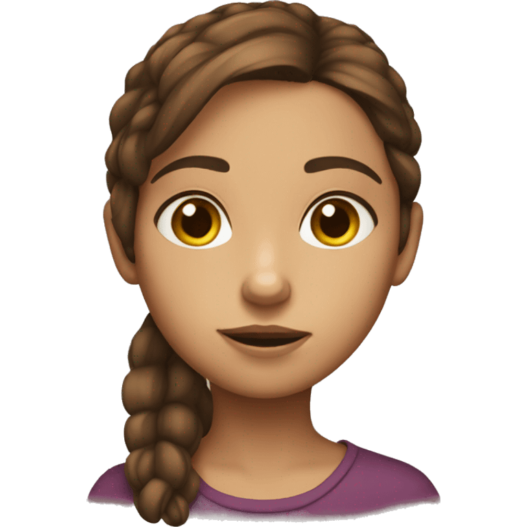 curious brown haired girl emoji