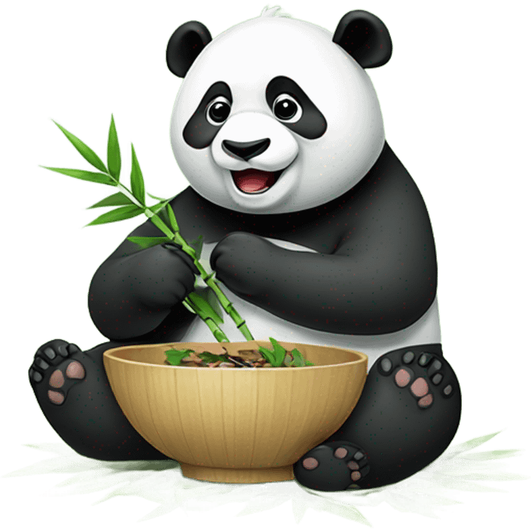 Panda eating 🥣  emoji