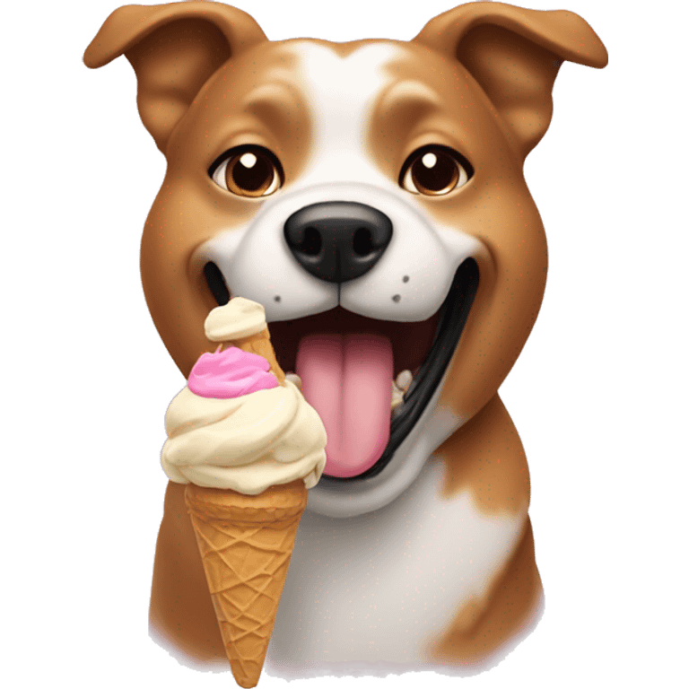 Dog eating ice cream emoji