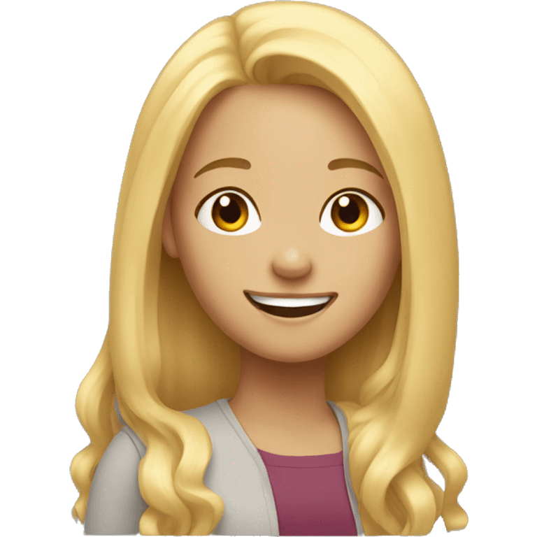 smiling girl with blonde hair emoji