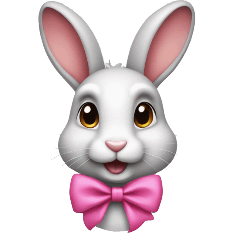 rabbit with pink bow emoji