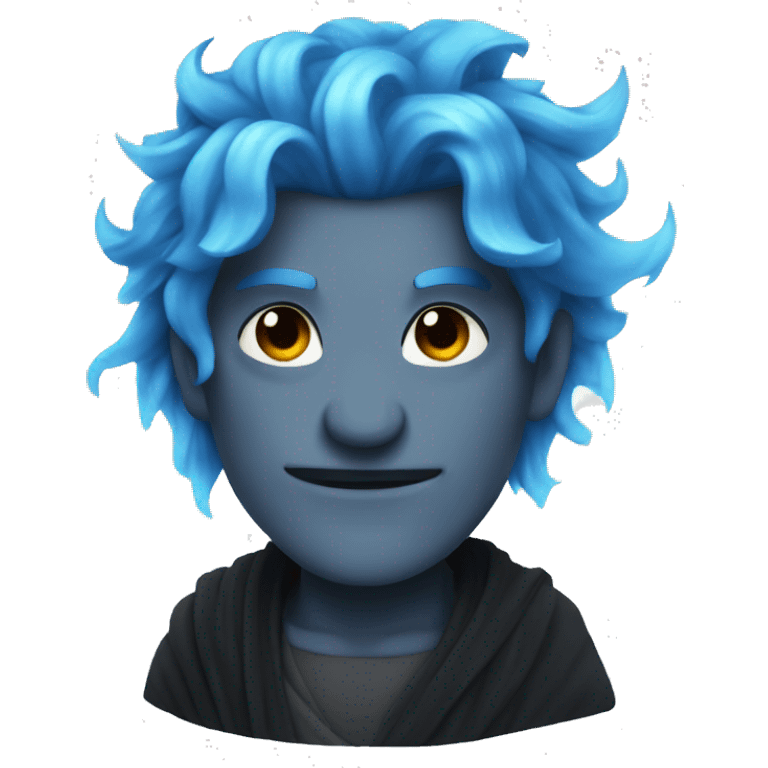 Hades, with blue flame hair.  emoji