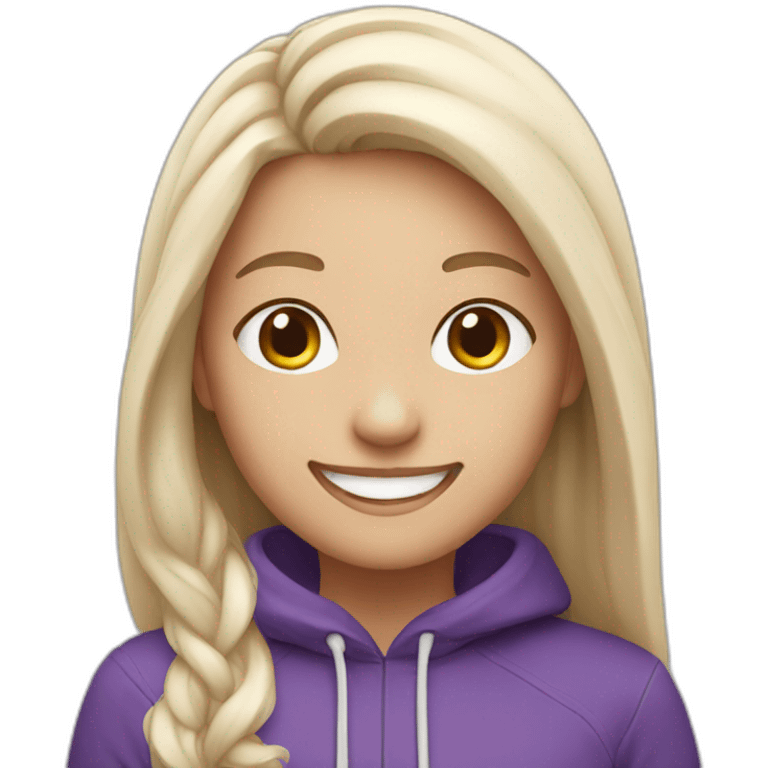 Purple white girl smiling emoji