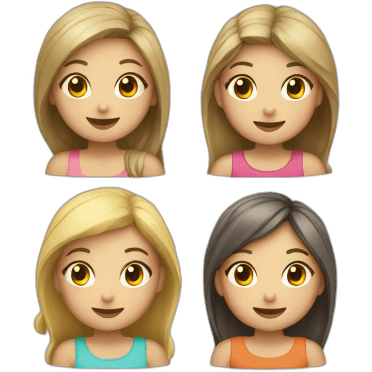 five girls with lamps emoji