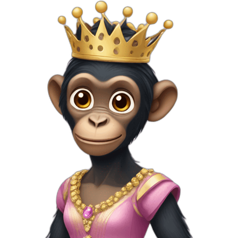 chimpanzee princess emoji