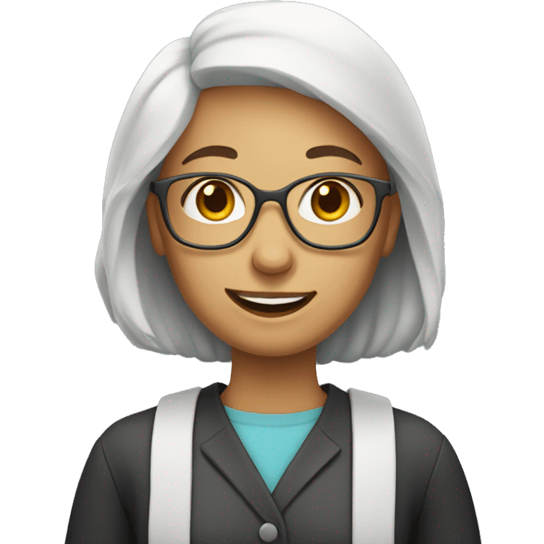 Math women professor with braces emoji