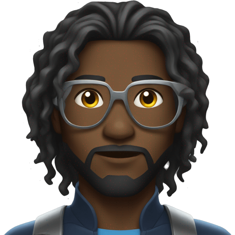 Black lightning with long hair emoji